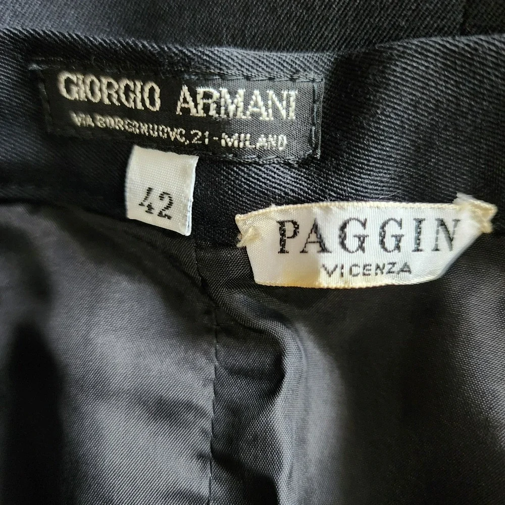 Giorgio Armani Black Tailored Midi‎ Skirt Italian Size 42